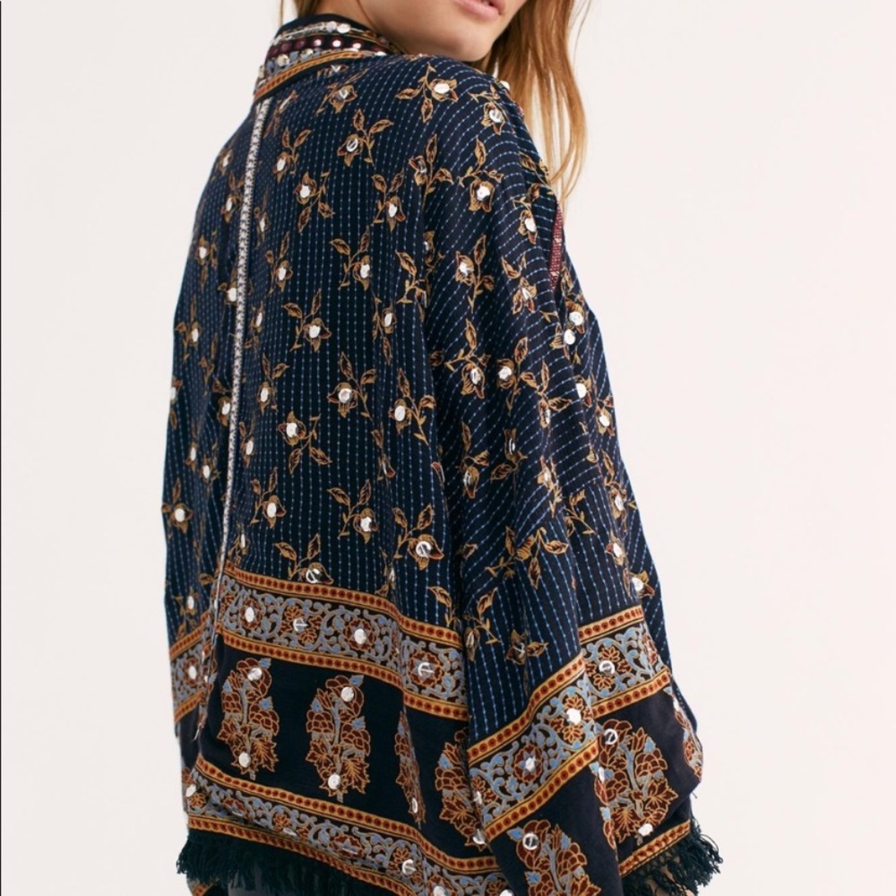 Bohemian Navy and Gold Women's Jacket